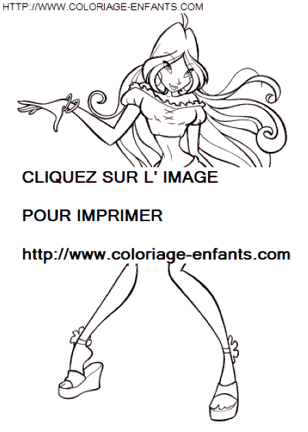 coloriage winx stella tres belle