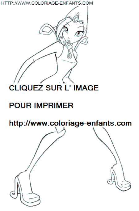 coloriage winx tecna attention