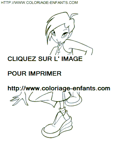 coloriage winx tecna coquette