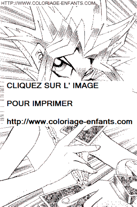 coloriage yu gi oh joueur de cartes