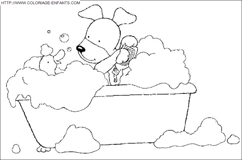 coloriage Aventure Bain