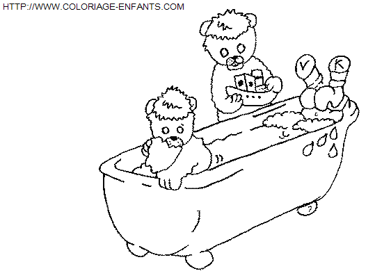 coloriage Aventure Bain