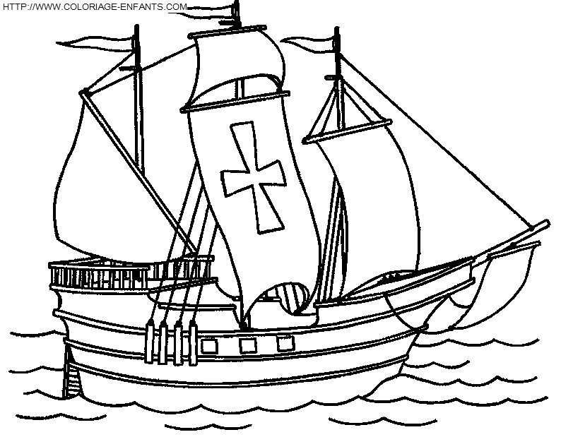 coloriage bateau caravelle italienne