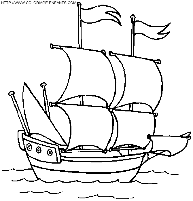 coloriage bateau caravelle