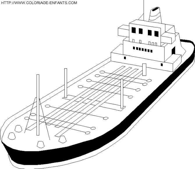 coloriage bateau cargo