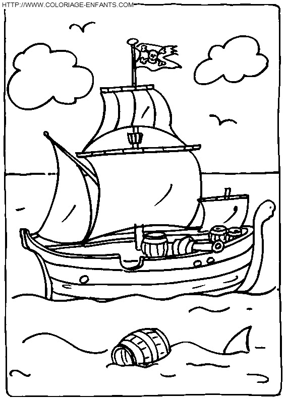 coloriage bateau corsaire