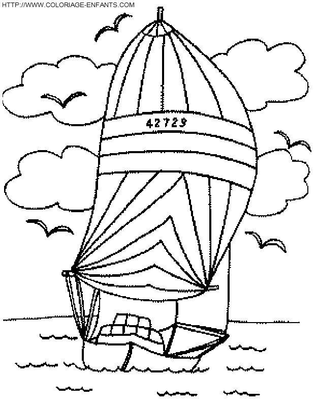 coloriage bateau de course