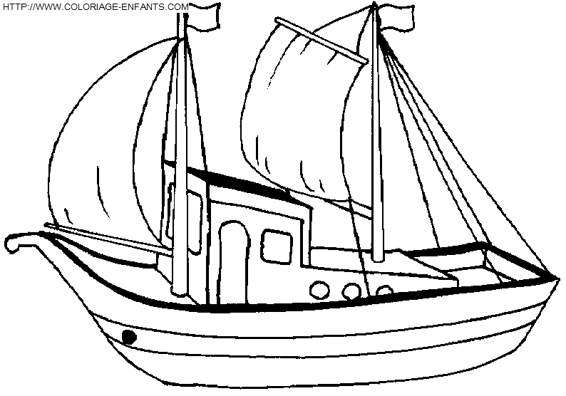 coloriage bateau de peche