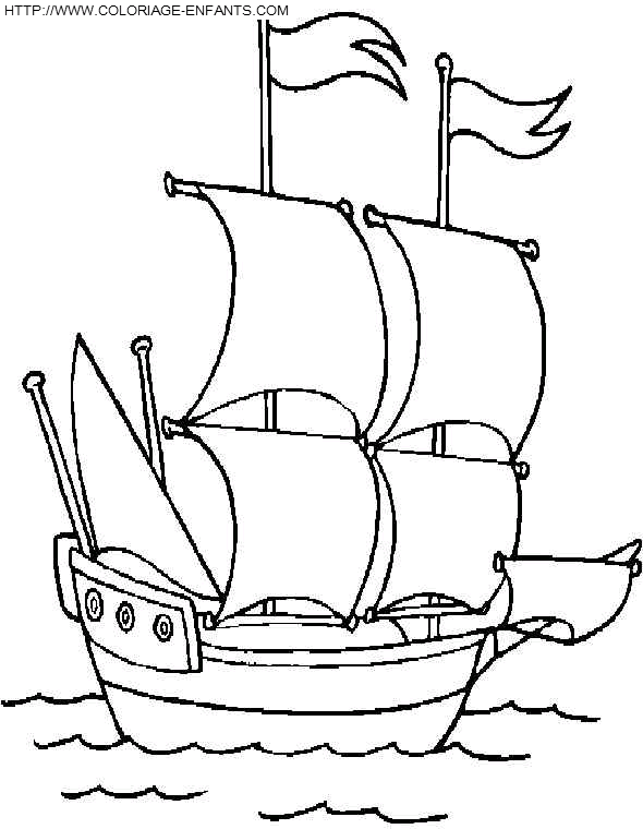 coloriage bateau francais