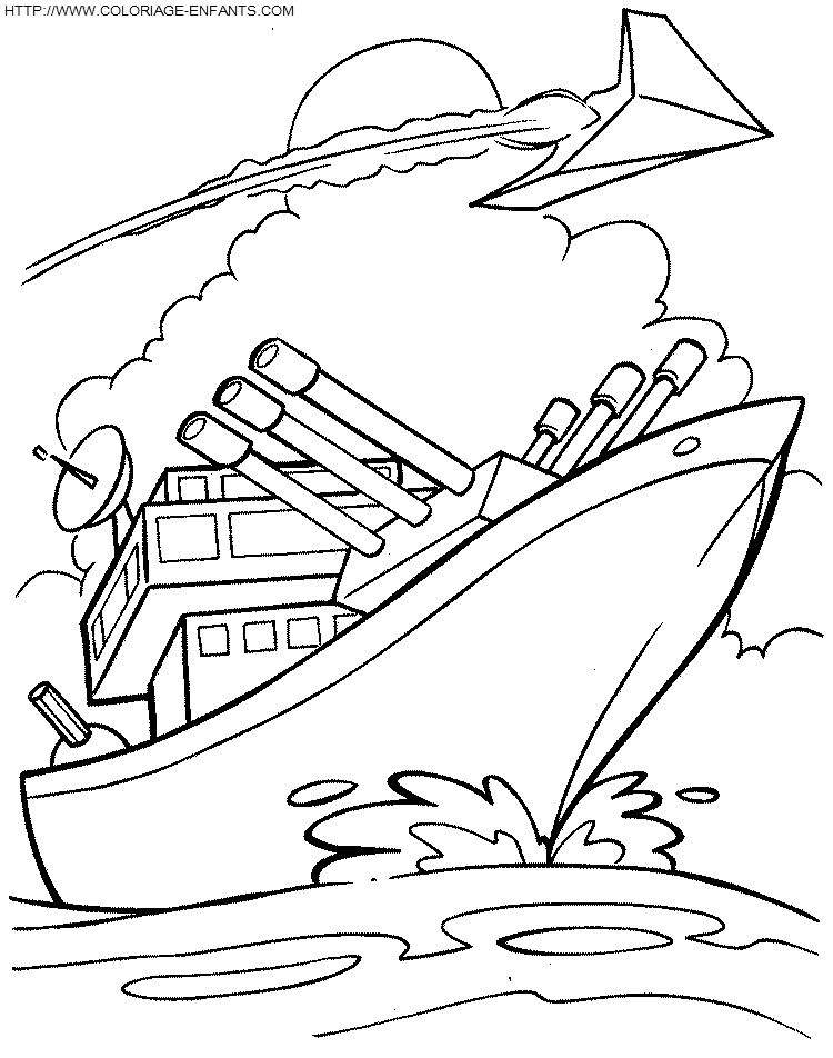 coloriage bateau fregate