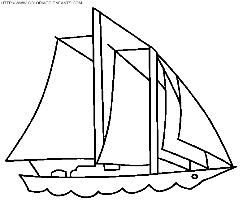 coloriage bateau sur les flots