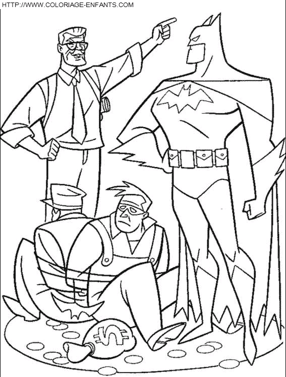 coloriage batman arrete les voleurs