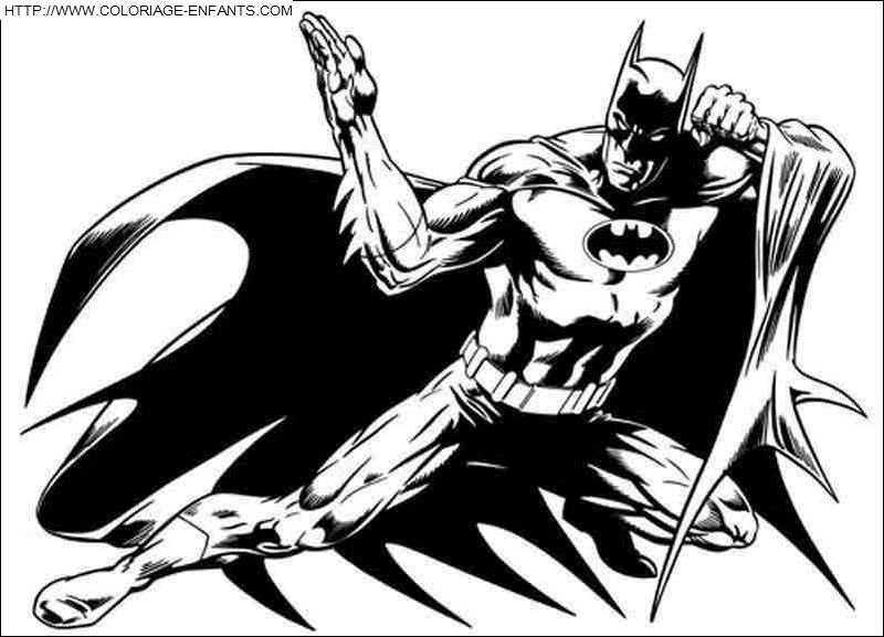 coloriage batman en attaque