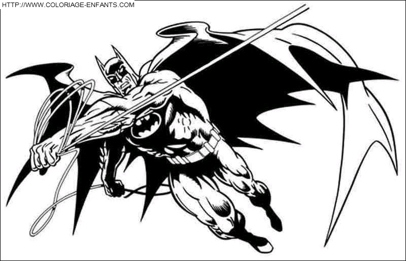 coloriage batman en defense