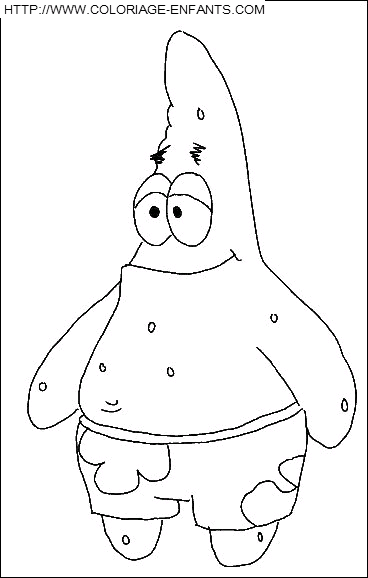 coloriage bob eponge le portrait de patrick