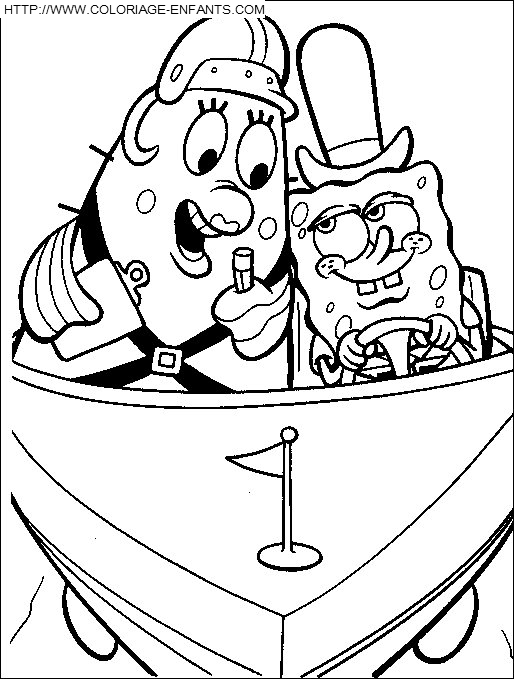 coloriage bob eponge patrick et bob en bateau