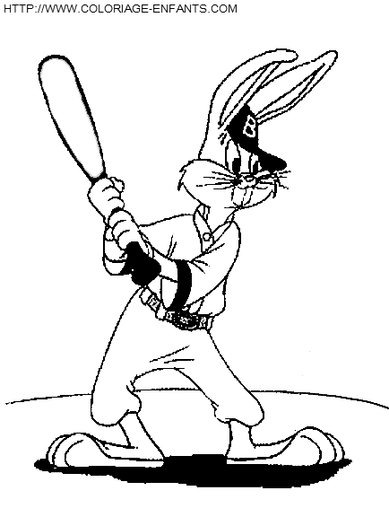 coloriage bugs bunny au base ball