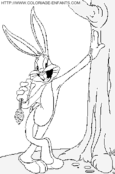 coloriage bugs bunny debout avec sa carotte