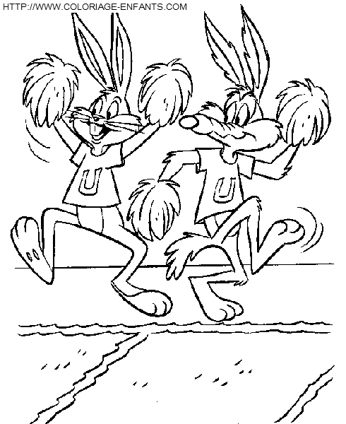 coloriage bugs bunny equipe de supporters