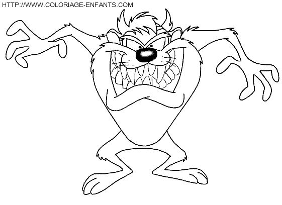 coloriage bugs bunny le diable de tasmanie en affiche