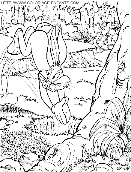 coloriage bugs bunny se cache