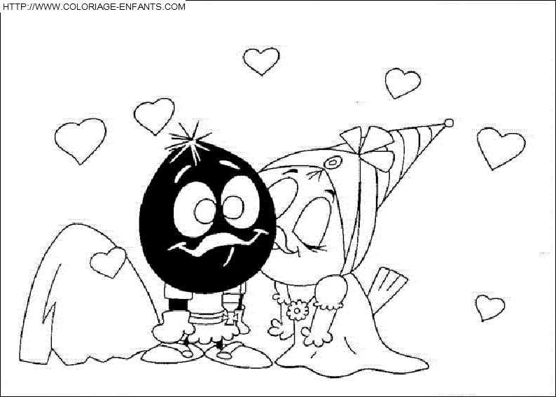 coloriage calimero amoureux