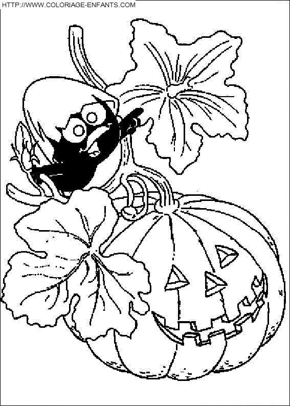 coloriage calimero prepare halloween