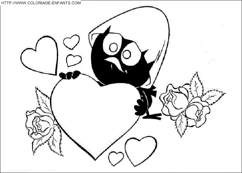 coloriage calimero prepare la st valentin