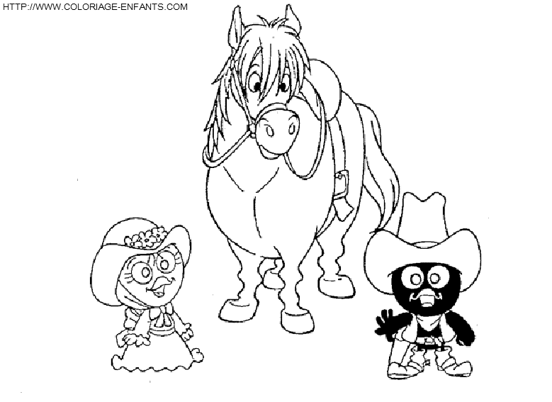 coloriage calimero se deguise en cow boy