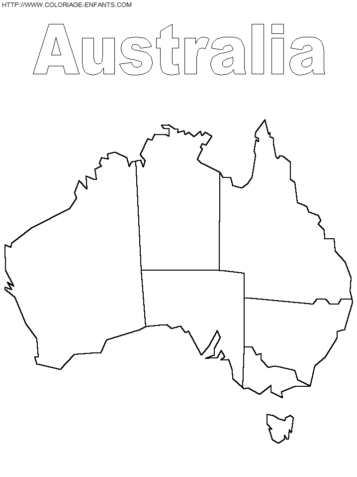 coloriage carte de australie