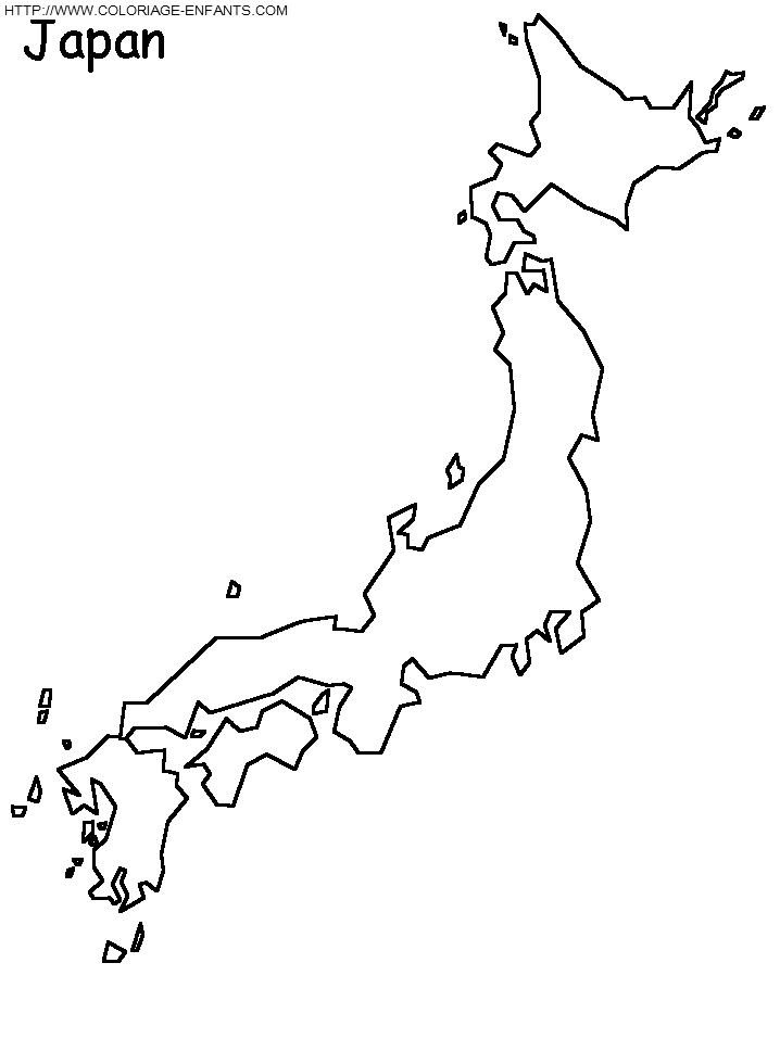 coloriage carte du japon