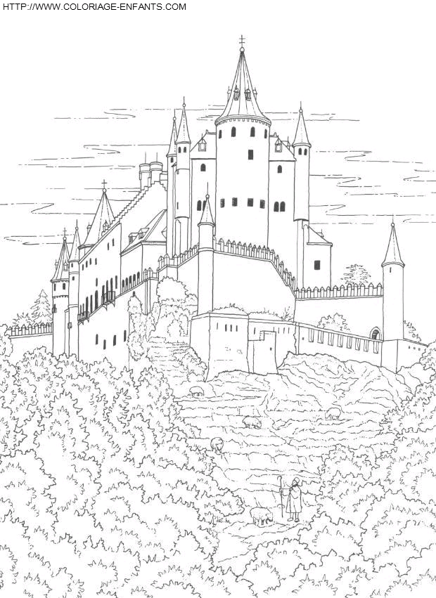 coloriage chateau en ecosse