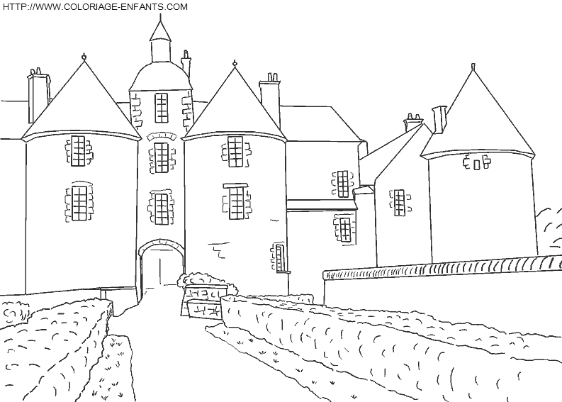 coloriage chateau en france