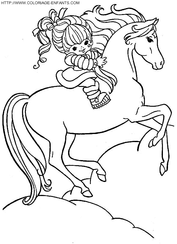 coloriage cheval feerique