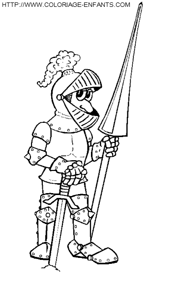 coloriage chevalier timide