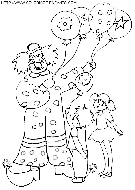 coloriage cirque ballons offerts