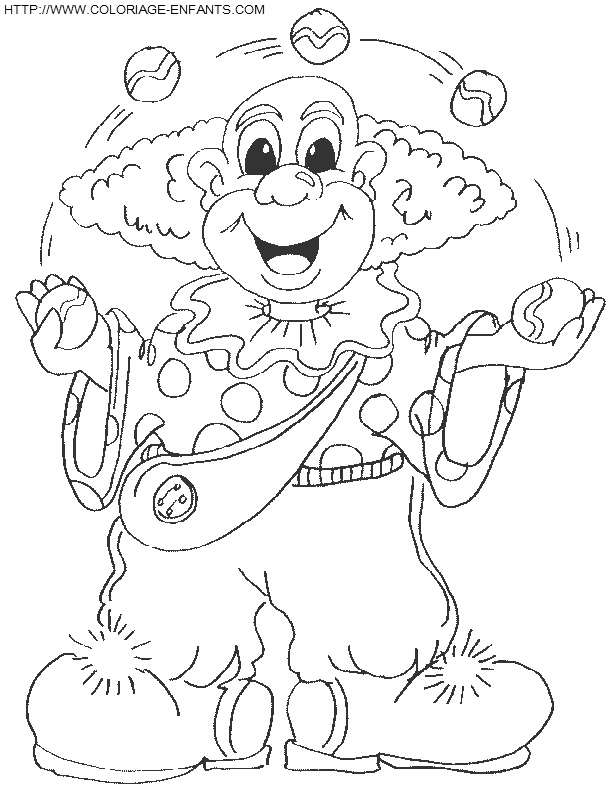 coloriage cirque clown jongleur rapide