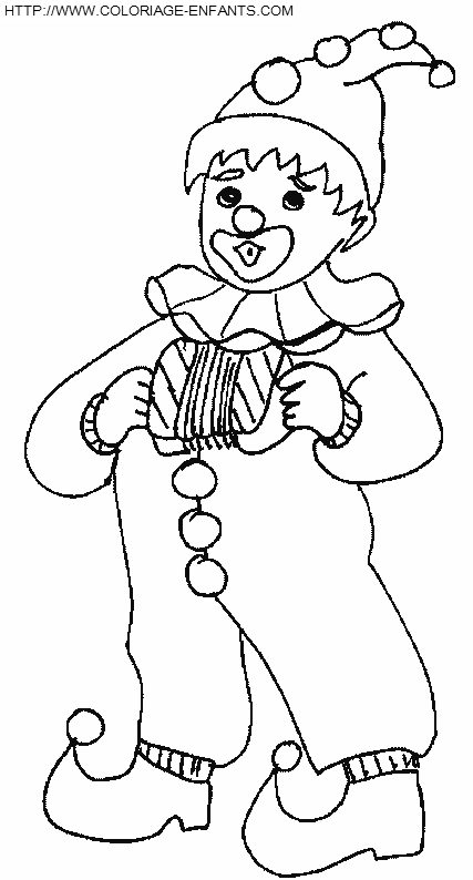 coloriage cirque clown pierrot