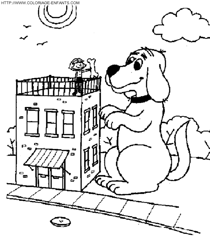 coloriage clifford a gagne un os