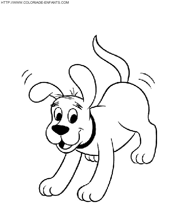 coloriage clifford chien content