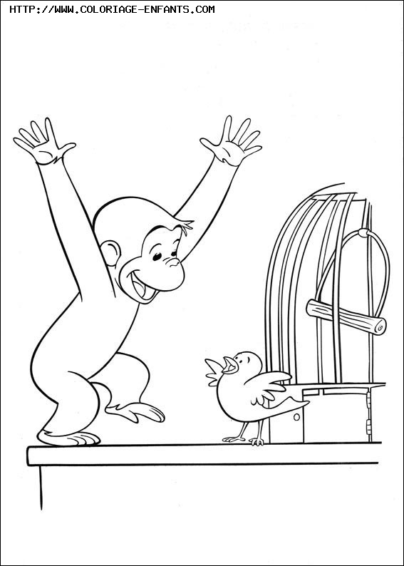 coloriage curious george