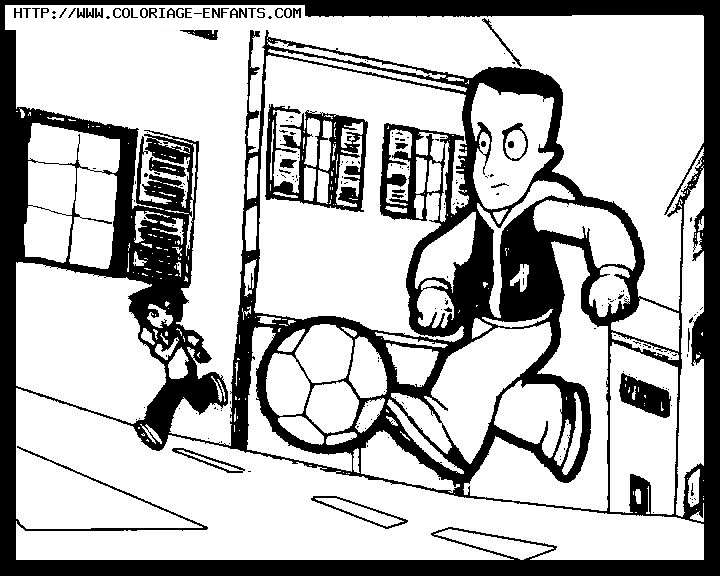 coloriage Foot de rue de la serie tele  Foot 2 rue