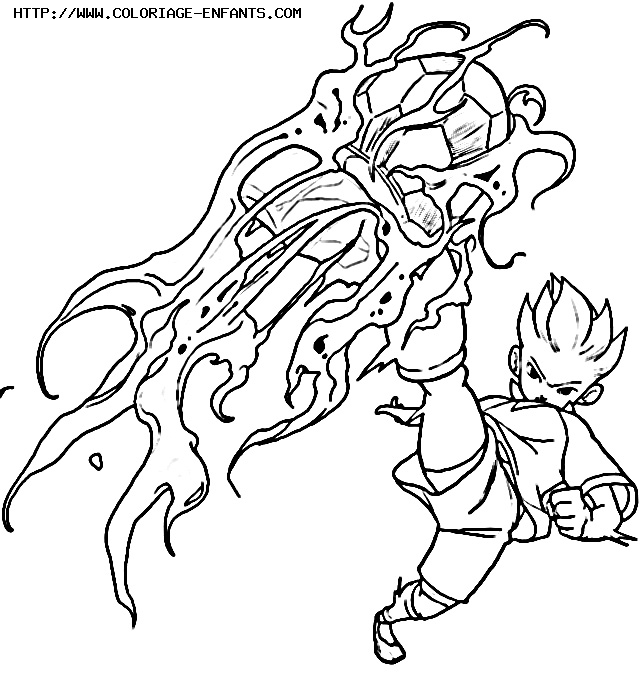 coloriage inazuma eleven axel blaze tornade de feu