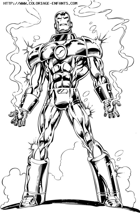 Coloriage iron man à imprimer et à colorier