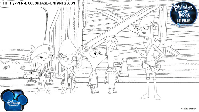 coloriage phineas and ferb