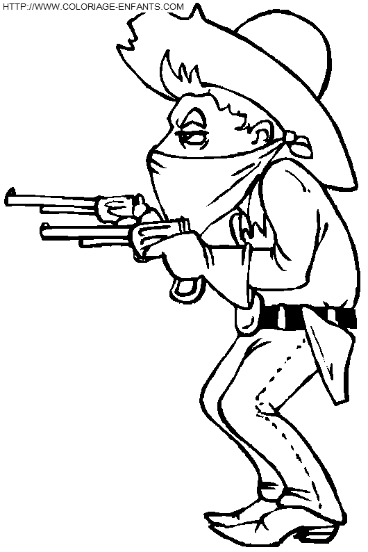 coloriage cowboy voleur