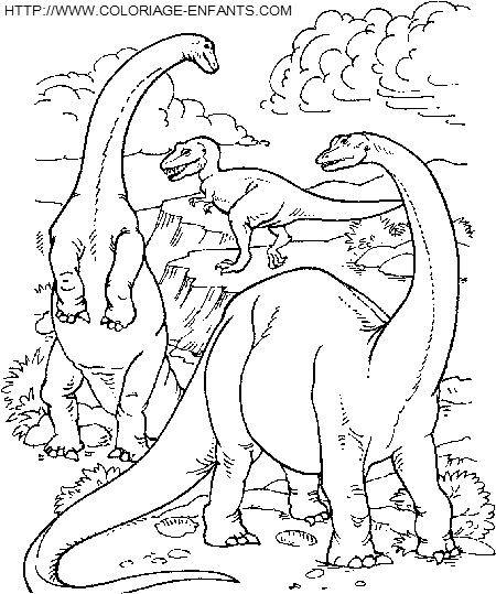 coloriage dinosaure attaque