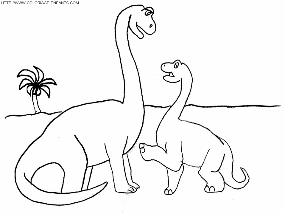 coloriage dinosaure famille de dinosaures