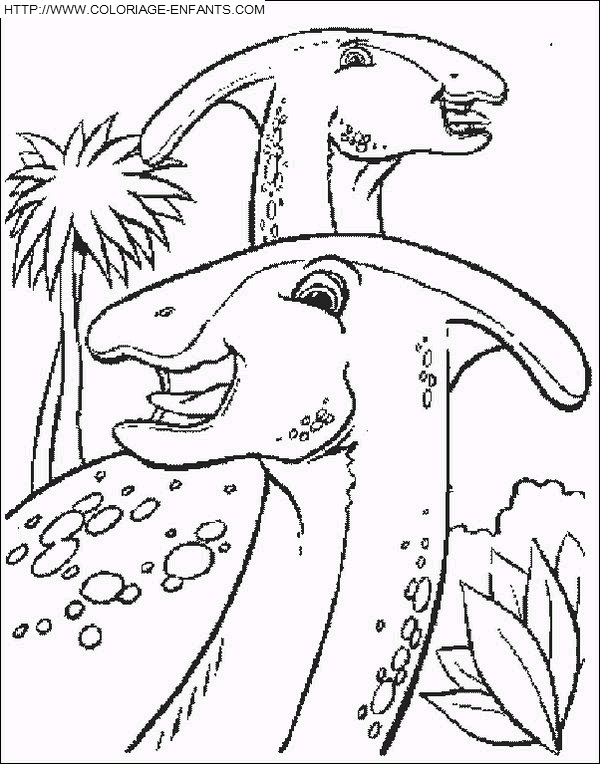 coloriage dinosaure parasaurolophus