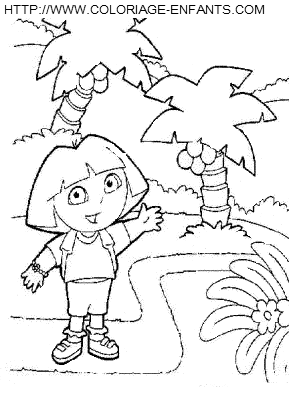 coloriage dora au parc